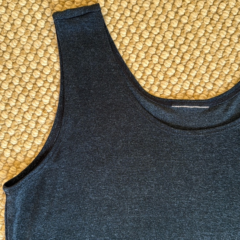 Chicos Dark Marled Blue Fitted Sleeveless Tank Top